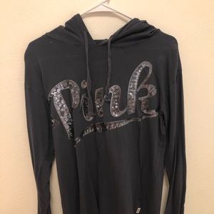 Blue hoodie/Victoria secret/pink/S/